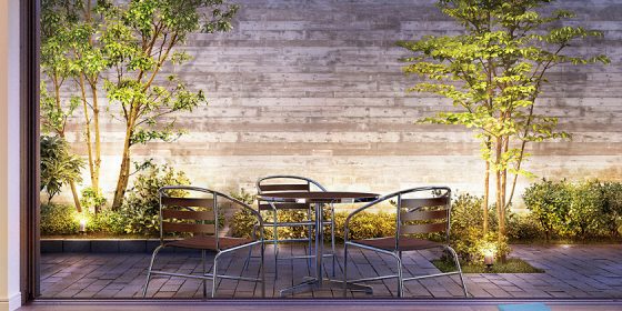 室内からの眺めが美しいプライベートガーデン