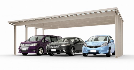 ソルディポート3台用 積雪100cmタイプ シャイングレー×クリアブルー