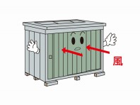 重量物を床に設置することで多少の強風対策にはなります