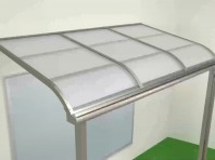 ７２．スピーネ標準桁上止め仕様の施工が完了です。【LIXIL 新テラス屋根 スピーネ】