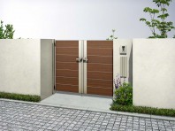 YKKAP-ルシアス門扉BP02型-横目隠し-両開き