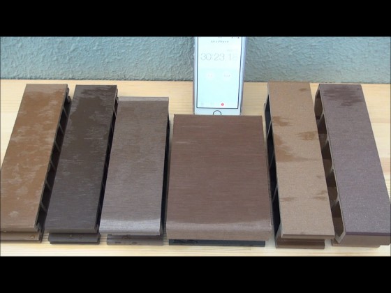 ウッドデッキ乾燥までかかる時間計測 30分経過