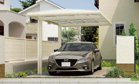 ご近所に差をつける、おしゃれなカーポート「フーゴAプラス 木調色」