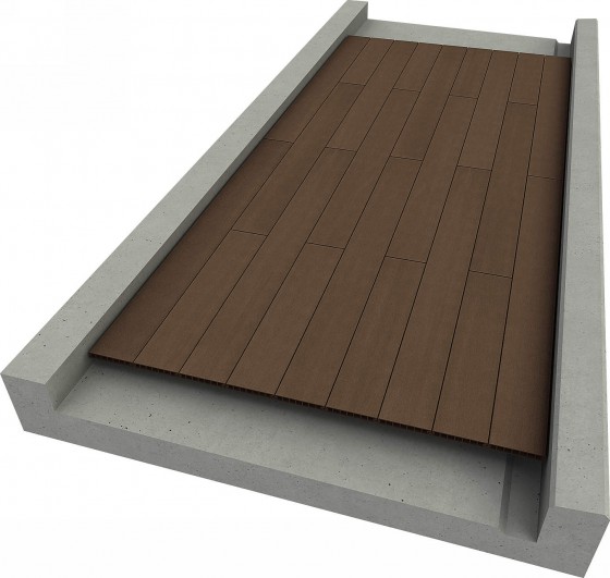 集合住宅向けバルコニー用 リウッドデッキ 200 横張り レッドブラウン色