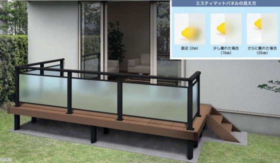 シンプルモダンデッキフェンス5型（ポリカーボネートパネルタイプ）