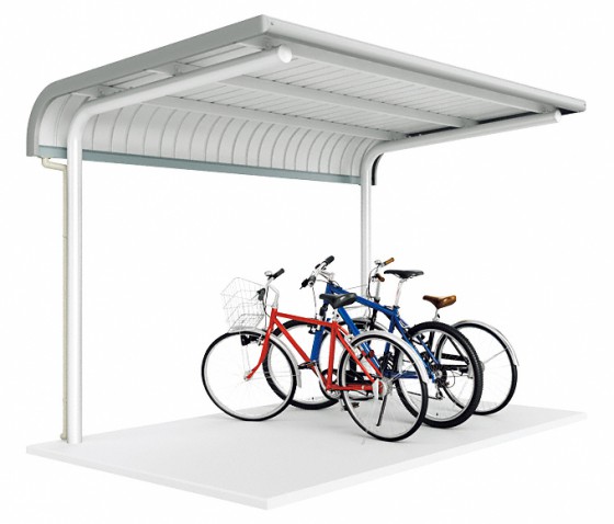 スチール屋根のサイクルポートでコスト面もリーズナブル