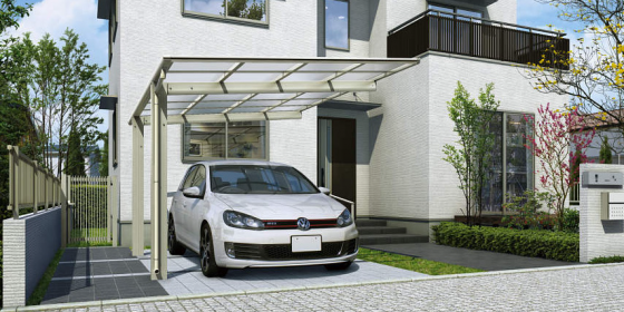 モダンスタイルに調和するカーポート