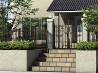 オープンスタイルー開放的で、いつでも人を迎え入れる。植栽などで圧迫感なく敷地を隔てたりする。