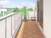 マンションのベランダにウッドデッキが置くだけで出来上がる