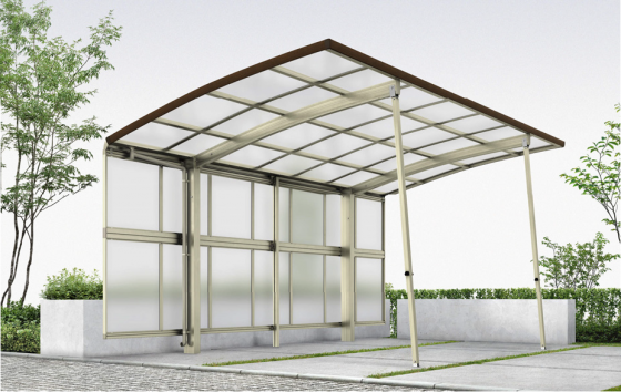 木調タイプのカーポート にも取り付け可能なサイドパネル