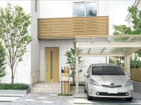 モダン住宅のモダンさをさらに強調するオープンタイプの外構。