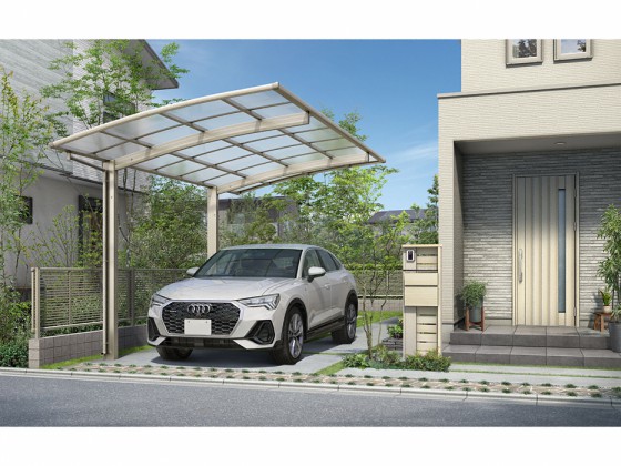 YKK カーポート アリュースZ／アリュース オプション サイドパネル 基本セット 長さ57用 ハイルーフ用 熱線遮断ポリカーボネート板 57-21H YKK カーポート アリュースZ／アリュース オプション 雨水タンク 200L