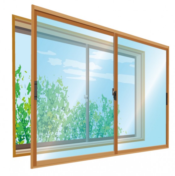 二重窓のイメージ 室内側にサッシごと取り付けます。