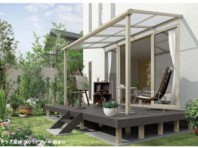 テラス屋根　リウッドデッキ納まり