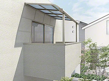 スピーネ R型 屋根タイプ 単体-LIXIL - バルコニー・ベランダ屋根なら