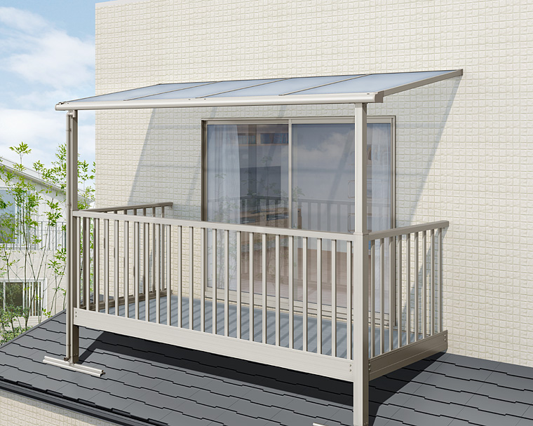 割り引き キロスタイルテラス F型屋根 1階用 1間×6尺仕様 熱線遮断ポリカーボネート 積雪20cm対応 #2019年の新仕様 