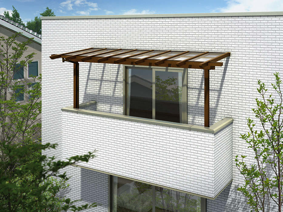 YKKAPサザンテラス (パーゴラ仕様) 積雪50cm対応 屋根タイプ 単体 サンシェードカーテン付き