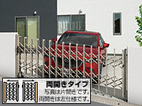 トリップゲート? S型 傾斜地対応 ノンレール 両開き