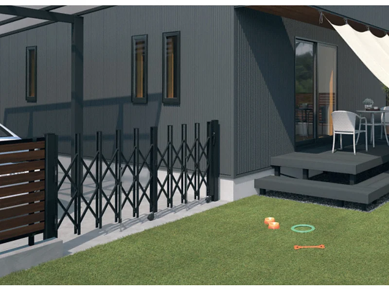 カーテンゲート スリムゲート 折り収納タイプ-三協アルミ - カーゲート