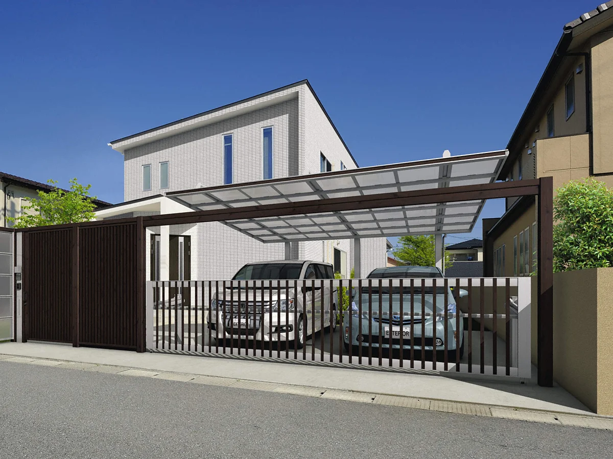 跳ね上げ門扉 ラビーネM4型 電動タイプ 1台用-三協アルミ - カーゲート