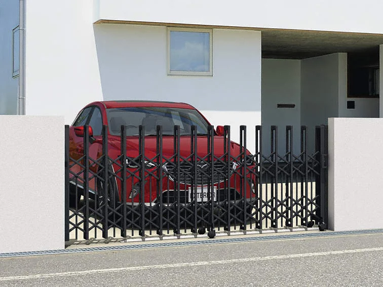 三協アルミ　CVG　片開きタイプ 23S　H12(1210mm) ガイドレールタイプ(後付け) 　『カーゲート　伸縮門扉』 三協アルミ CVG 片開きタイプ 14S H12(1210mm) キャスタータイプ