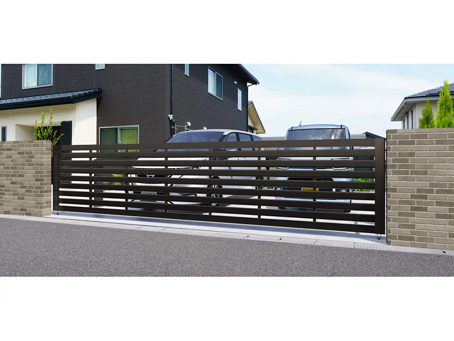 跳ね上げ門扉 ラビーネ ワイド3N型 手動タイプ 2台用-三協アルミ