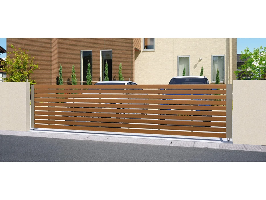 跳ね上げ門扉 ラビーネ ワイドM3N型 電動タイプ 2台用-三協アルミ