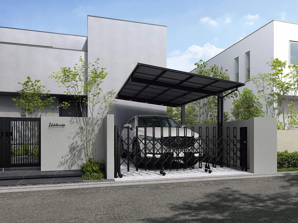 伸縮門扉 伸縮ゲート カーテンゲート レイオス 1型 トリプルパンタタイプ 片開き 58S 木調複合カラー YKKap 送料無料 無料☆特典対象 伸縮ゲート \u003cbr\u003eYKK YKKap \u003cbr\u003eレイオス1型 両開き