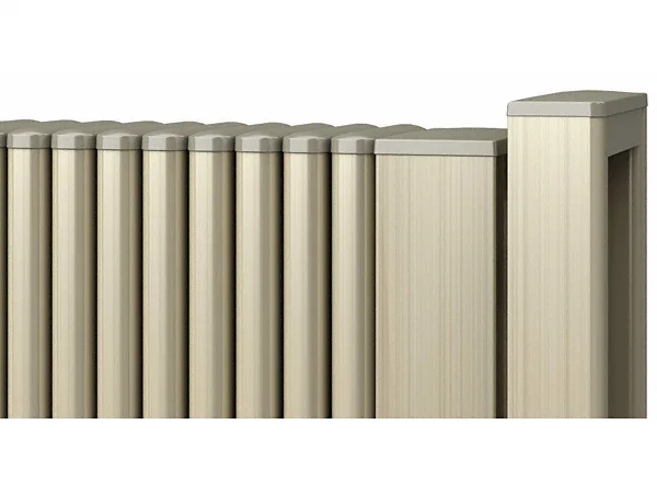 YKKAP　伸縮ゲート　レイオス3型（太桟）ペットガードタイプ　片開き　26S　H12　PGA-3　『カーゲート　伸縮門扉』 木調複合カラー