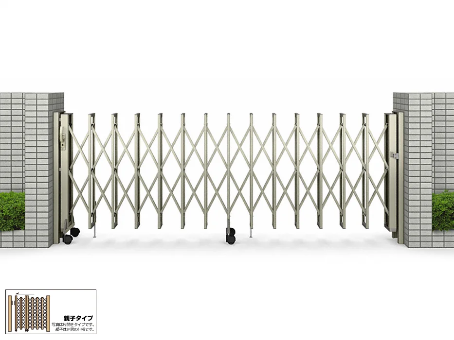 名古屋鉄道7000系 HO 2次車 1/80 16.5mm 真鍮　キット④ 伸縮ゲート レイオス 4型 大間口対応タイプ 錠側(両)セット アルミ色 H10