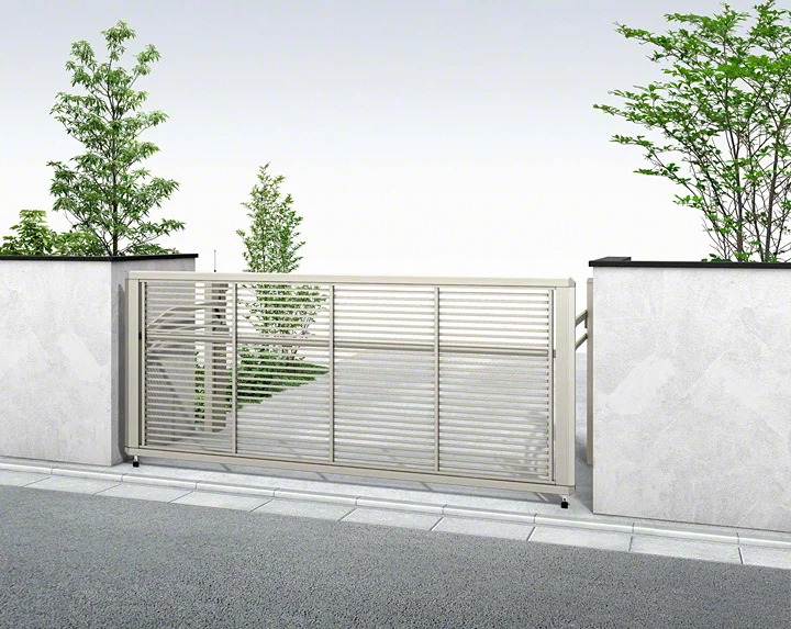 ルシアスアップゲート 1型 横格子 電動-YKKAP - カーゲートならエクス