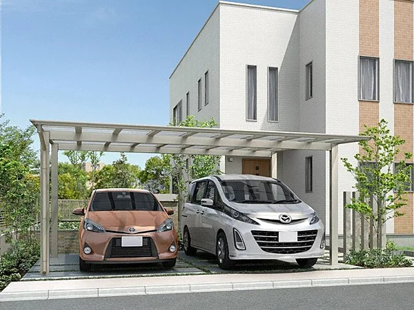 カーポート 4台駐車場 W3624×L10726 ネスカR 2台用 縦2連棟 36-54型 ポリカーボネート屋根材 リクシル/LIXIL 車庫 ガレージ 本体 ネスカ 旧Rワイド