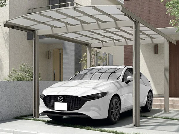 【受注生産品】LIXIL リクシル フーゴR 1台用 基本 25-54型 ロング柱 H25 熱線吸収ポリカーボネート屋根材使用 ブラ 受注生産品】LIXIL リクシル フーゴR 1台用 基本 25-54型 ロング柱 H25 熱線吸収ポリカーボネート屋根材使用 ブラ 公式】フーゴ R  両支持 1台用(ラウンドスタイル)-LIXIL - カーポートならエクスショップ