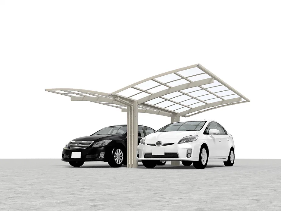 中古カーポート2台用 立山アルミ（フラックボード）合掌ロング 定価