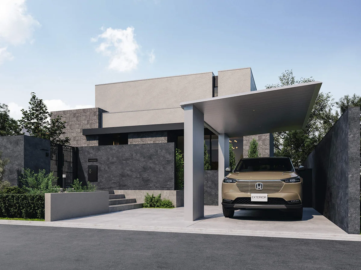 カーポート H22 呼称：5628 基本タイプ F[2] (エフツー) 耐風圧強度：風速42m/s相当(耐積雪量：20cm相当) 柱2本 高さ2200 カーポート F[2] (エフツー) オプション 全面貼り 両面仕様 H22 呼称