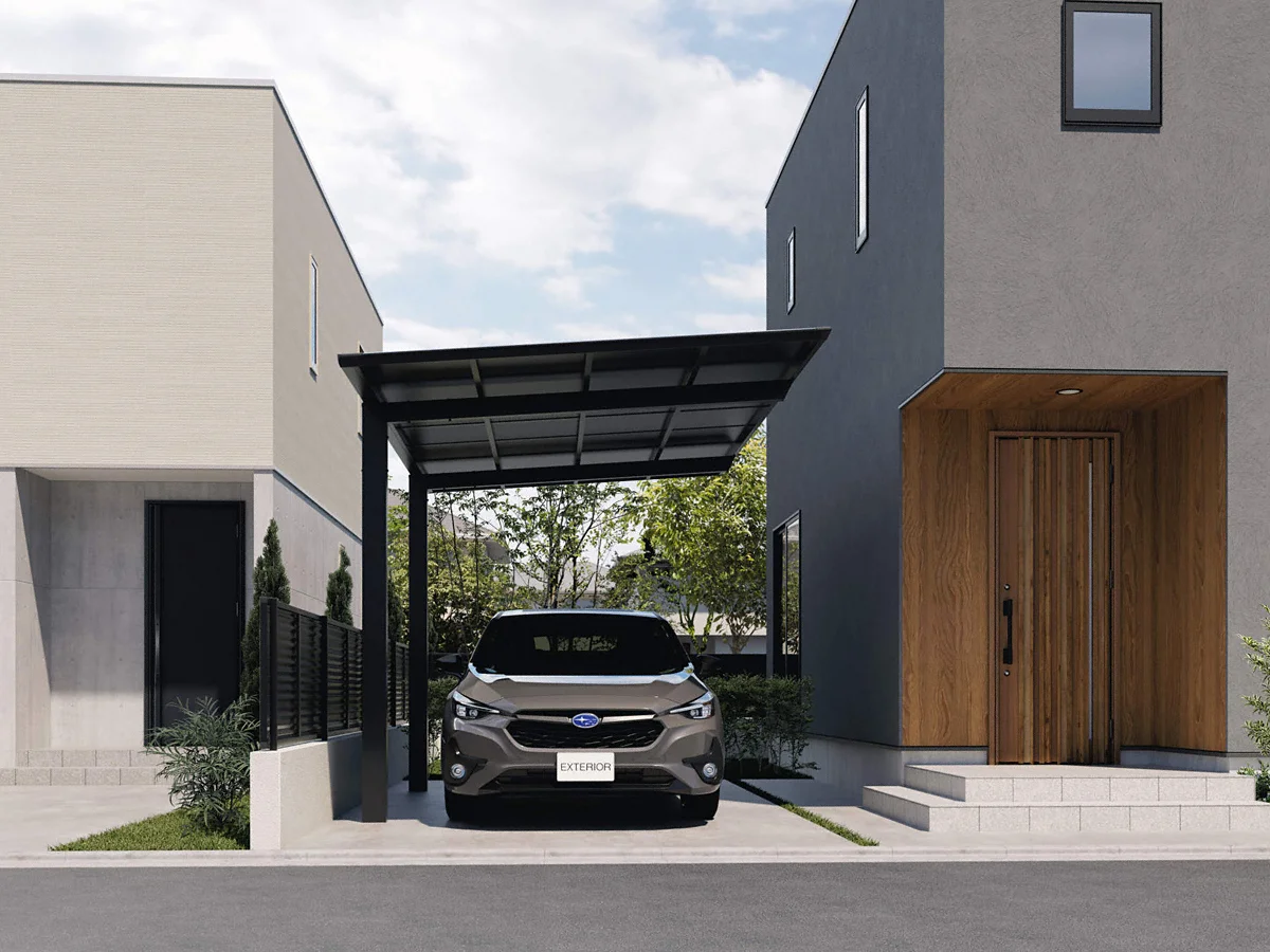 三協アルミ セルフィ Y合掌 2台用 柱6本 58（24・33） H25 熱線遮断ポリカーボネート板 『 カーポート 本体のみ 駐車場 屋根 外構 DIY 』