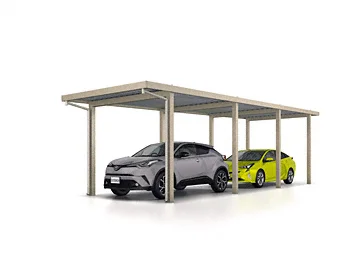 公式】G1-R 積雪100cm 2台用 縦連結 8本柱 折板-三協アルミ - カー  