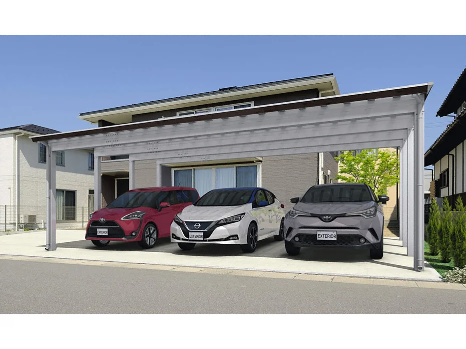 公式】スカイリードZ 両側支持 積雪～100cm対応 ワイド3台用 8本柱