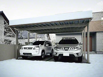 多積雪100cm対応のポリカーボネート（クリアブルー）のカー