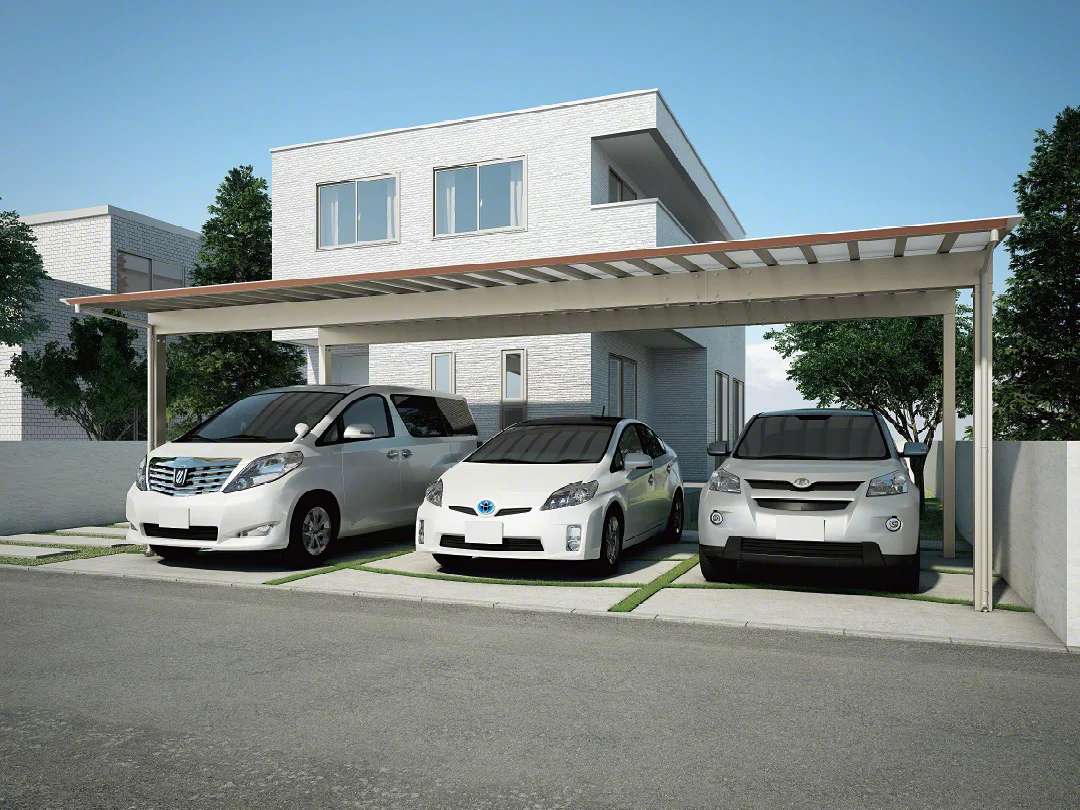 カーポート 四国化成 ライトポート Y合掌 高延高 間口27+30 奥行57 間口5769mm×奥行5768mm×高さ3271mm ポリカーボネート板仕様 LTPK-B2757SC+LTPK カーポート 四国化成 ライトポート Y合掌 高延高 間口27+30 奥行