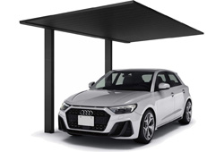コンパクトカーポート プレーンルーフC 600タイプ 1台用【予約商品】【6月30日発売】 ブラック