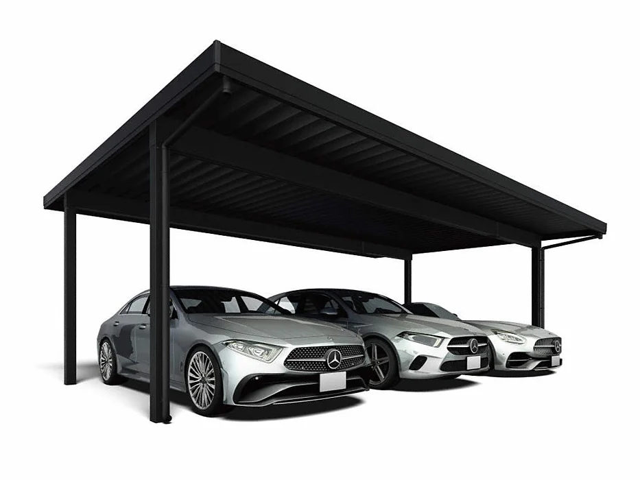 カーポート 3台用 YKK YKKap ジーポート Pro 1500タイプ 単体柱4本 60-80 H24 横材なし 木調色 明かり取りなし MCT（単体・間口延長） 駐車 車庫 ジーポート Pro | 商品を探す | YKK AP株式会社