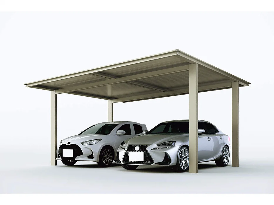 全国配送 YKK ルシアス カーポート 750タイプ 1台用 50-24 H28 単体納まり アルミ屋根 アルミカラー