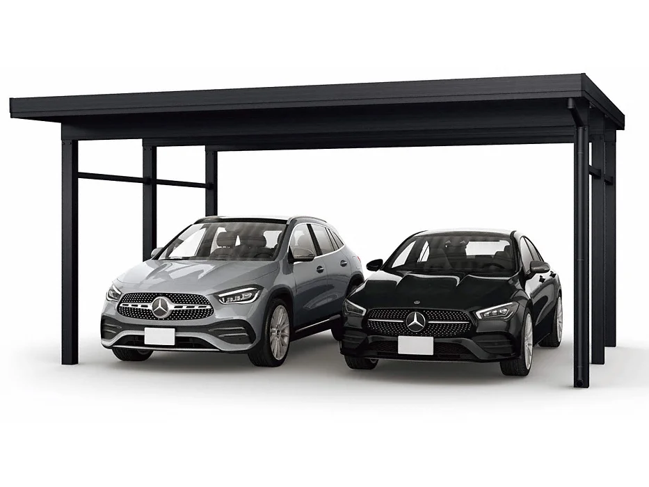 公式】ジーポートPro 積雪200cm対応 2台用 6本柱 複合色 折板-YKKAP