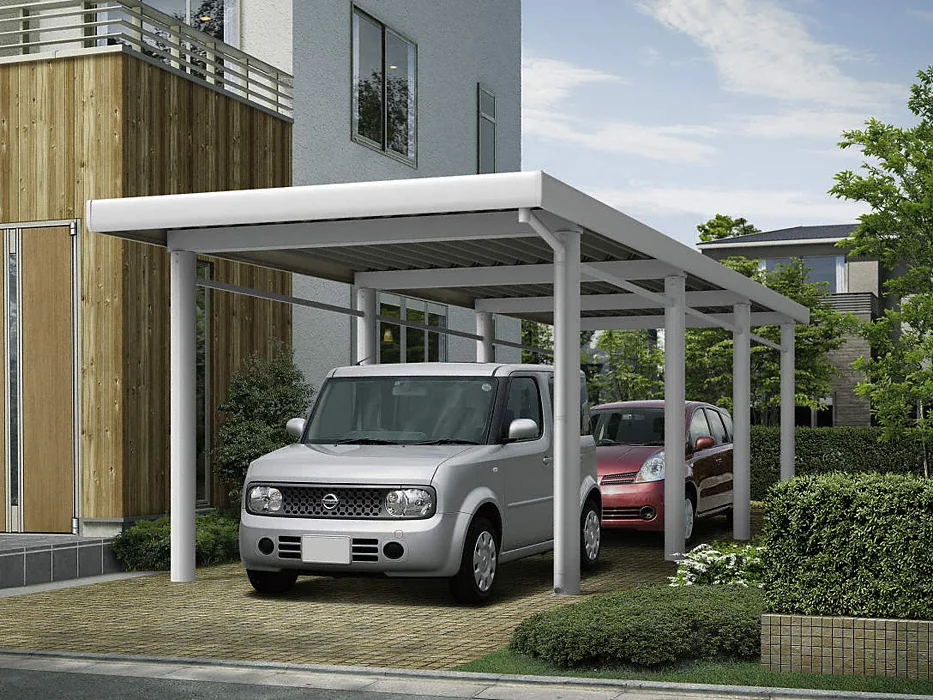 公式】レオンポートneo 縦連棟 丸柱仕様-YKKAP - カーポートならエクス