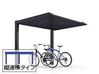 カーポートSCミニ(駐輪場) 縦2連棟 ダスクグレー色