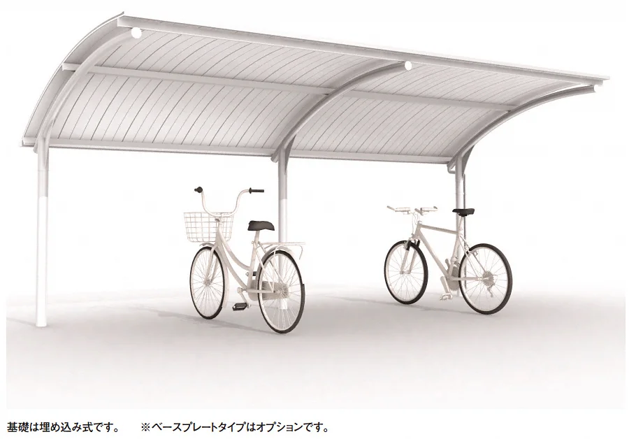 自転車置き場 サイクルシェルターGRシリーズ LGR 2連棟-積水樹脂