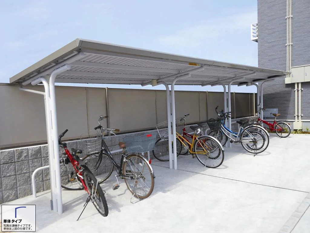 駐輪屋根 ストレート型屋根 SAT（中柱） 基本棟 一般地用-サンキン