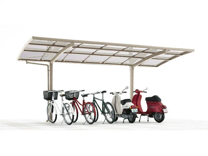 カーブポートシグマⅢ駐輪場屋根本体 カーブポートシグマIII ミニ 延長-LIXIL - サイクルポート・駐輪場なら