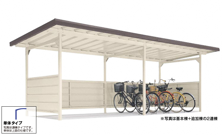 代引き不可】 coordiroom 店イナバ物置 自転車置場 追加棟 2棟目以降 BP-24UL 一般型 BPシリーズ 埋め込み式 6台収納 